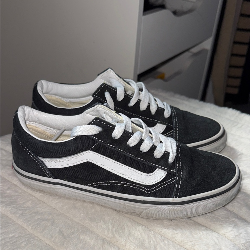 Vans Kids Classic Black and White Sneakers
